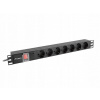 Napájacia lišta Lanberg pre RACK 1U 16A PDU 7x Schuko 2 m čierna
