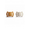 Frigg Dvojbalenie symetrických cumlíkov frigg lucky honey gold/ cream, 0-6m, silikón