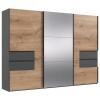MID.YOU SKRIŇA SO ZRKADLOM, grafitová, farba duba, 300/216/65 cm - Online Only zostavy - 001787084105