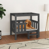 vidaXL Posteľ pre psa sivý 75,5x63,5x70 cm borovicový masív - Sivá - 21851-163386