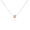Strieborný náhrdelník s príveskom v tvare srdca s ružovým nádychom