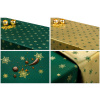 Vianočný teflónový obrus ZELENÝ VLOČKY SÚHVEZDIA ZLATÉ - Rôzne veľkosti aj VÝROBA NA MIERU Veľkosť: 140*220cm OVÁL