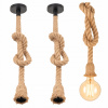 Lampa závesná stropná šnúra LANO jutové Objímka E27 luster loft BOHO x2