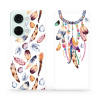 Flipové pouzdro Mobiwear - OnePlus Nord 3 5G - M003S Lapač a barevná pírka (Knížkové flip pouzdro, obal, kryt na mobil OnePlus Nord 3 5G - M003S Lapač a barevná pírka, materiál Umělá kůže + TPU - ochr
