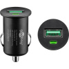 Nabíjačka USB do auta 1port, 1x USB Typ C, 3.1A, 18W, Quick Charge 3.0, čierna