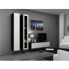 Obývacia stena Vigo 10 (čierna/biely lesk)