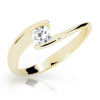 Zlatý prsteň Danfil DF2037 zo žltého zlata s diamantom 53