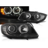 BMW E90 / E91 05-11 - predné čierna svetlá s ANGEL EYES s LED blikačom