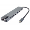 PremiumCord USB-C na HDMI + USB3.0 + USB2.0 + PD + SD/ TF + RJ45 adaptér ku31dock16