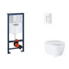 Grohe Rapid SL Set predstenovej inštalácie, klozetu, dosky SoftClose a tlačidla Skate Cosmopolitan, alpská biela SANI11BB3129-GR