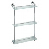 SAPHO XR608 X-Round E sklenená polička trojitá s hrazdou 38 x 67,5 x 13 cm