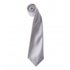 Premier Workwear Pánska saténová kravata PR750 Silver -ca. Pantone 428 144 x 8,5 cm