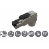 Konektor 90°RJ45 CAT5E STP univerzální samoř.prům.