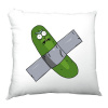 Vankúš saténový s potlačou Pickle rick Bílá jednotná