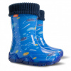 DEMAR STORMER LUX PRINT KOSMOS 0032T / Detské zateplené čižmy - modrá 20-21