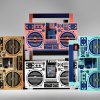 DYI kartónový bluetooth reproduktor Berlin Boombox Black & Gold