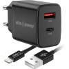 AlzaPower A101CA Fast Charge 20W černá + Core Lightning MFi (C189) 1m černý APW-CCA101-CBMFI18911B (APW-CCA101-CBMFI18911B)