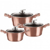 Zilner Luxusná sada granitových hrncov s pokrievkami – 6 dielov v medenom dizajne