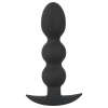 Black Velvets Heavy – análny plug s korálkovým tvarovaním, 145 g, čierny