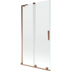 Mexen Velar L, 2-krídlová posuvná vaňová zástena 100 x 150 cm, 8mm číre sklo, ružové zlato, 896-100-003-01-60