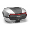 V58N kufor GIVI Maxia 5 čierno-strieborný lakovaný matný (Monokey), červená optika, objem 58 ltr.