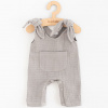 Dojčenské mušelínové zahradníčky New Baby Comfort clothes sivá - 56 (0-3m)