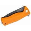 SR22A OB LionSteel SR FLIPPER ORANGE Aluminum knife, RotoBlock, Chemical Black blade Sleipner