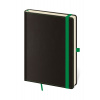 Zápisník L - linajkový , black/green Farba: black/green