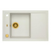 Alveus FORMIC 30 kuchynský granitový drez so sifónom 76x50 White+prepad bronz 1128396+bronz