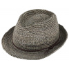 Fiebig - Headwear since 1903 Trilby Raffia - slamený šedý klobúk s koženou stuhou Veľkosť: 59 cm (L)