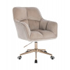 LuxuryForm DESIGN Kreslo AMALFI VELUR na zlatej podstave s kolieskami - latte