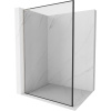 Mexen Kioto L, sprchová zástena Walk-In 100 x 200 cm, 8mm číre sklo čierny vzor, brúsená oceľ profil, 800-100-103-97-70