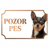 Čivava - Kovová tabuľka POZOR PES