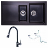 Kuchynská batéria - Dva -Chamber žulové umývadlo čierna batéria n (Kuchynská batéria - Dva -Chamber žulové umývadlo čierna batéria n)
