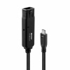Kábel USB 3.2 Gen 2, Typ C CM/AF 5m, 10Gbps, predlžovací, čierny, aktívny, Pro, reťazitelný