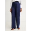 United Colors of Benetton nohavice dámske ľanové 4AGHDF08K tmavomodrá S