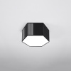 Sollux Lighting Stropné svietidlo Sunde 2, 1x čierne plastové tienidlo, (biely plast)