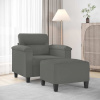 zahrada-XL Kreslo s podnožkou tmavosivé 60 cm mikrovlákno látkové 3201227