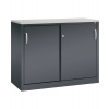 Kancelárska skriňa Acurado - Sideboard, posuvné dvere 1200 x 500 x 1000 mm, čiernosivá