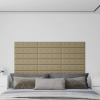 vidaXL Nástenné panely 12 ks kapučínové 60x15 cm umelá koža 1,08 m² 343985