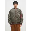 Bunda Alpha Industries MA-1 Vintage pánsky, zelená farba, prechodná, oversize, 148127