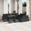 zahrada-XL Súprava záhradných pohoviek 14 pcs Čierna 110 x 55 x 71 cm 3363629