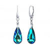 Náušnice stříbrné Kapka Bermuda Blue Swarovski Elements LSW011E