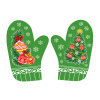 Vianočná Kuchynská chňapka - súprava 2ks rukavica s Vianočným motívom - VIANOČNÝ STROMČEK A GULE zelená