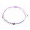 Náramek shamballa srdce a broušené korálky s AB efektem Varianta: 10 fialová sv., Balení: 1 ks