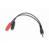 GEMBIRD Kabel rozdvojka jack 3,5mm (4 pólový) na 2x3,5mm M/F, 20cm, černý CCA-417