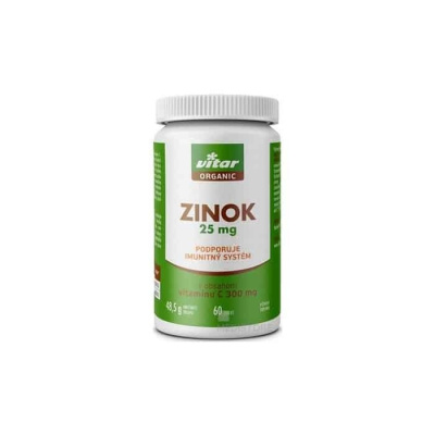 VITAR ORGANIC Zinok 25 mg tbl s obsahom vitamínu C 1x60 ks