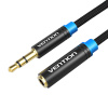 Opletený 3,5 mm audio predlžovací kábel 1,5 m Vention VAB-B06-B150-M čierny 35301