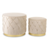 Béžová Velúrová Taburetka Set 2ks