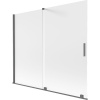 Mexen Velar 2-krídlové zasúvacie vaňové zásteny 180 x 150 cm, mráz, brúsený gun gray - 896-180-000-31-66